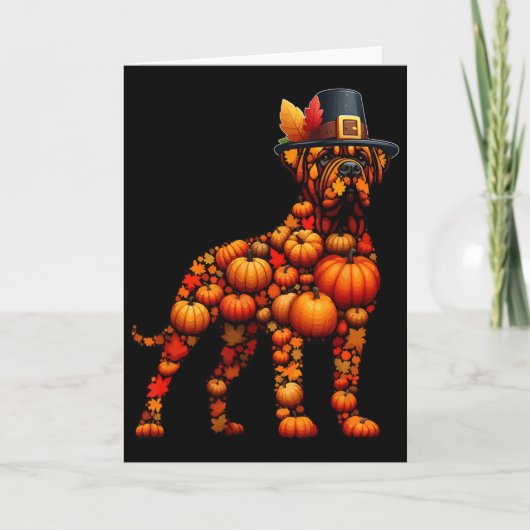 Carte Citrouilles d'automne forme de Pug Cane Corso Form (Devant)
