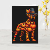 Carte Citrouilles d'automne forme de Pug Cane Corso Form (Fleur jaune)