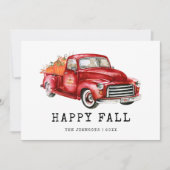 Carte Citrouilles de camion rouge de Thanksgiving (Devant)