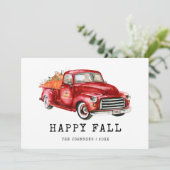 Carte Citrouilles de camion rouge de Thanksgiving (Debout devant)