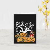 Carte Citrouilles de Halloween, oiseaux noirs et chien (Fleur jaune)