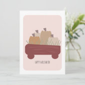 Carte Citrouilles de Joyeux Halloween dans un chariot (Debout devant)