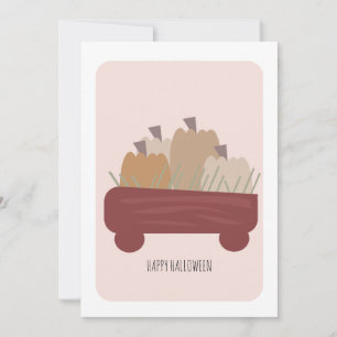 Carte Citrouilles de Joyeux Halloween dans un chariot