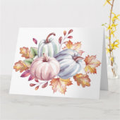 Carte Citrouilles de peinture à l'aquarelle pastel joli (Fleur jaune)