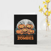 Carte Citrouilles de zombies effrayants Drôles de H (Fleur jaune)