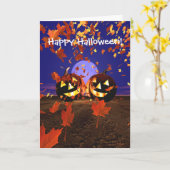 Carte Citrouilles d'Halloween (Fleur jaune)