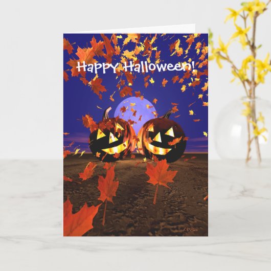 Carte Citrouilles d'Halloween (Fleur jaune)