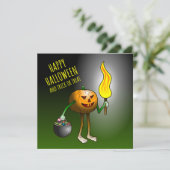 Carte Citrouilles d'Halloween des friandises ou un sort (Debout devant)