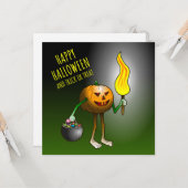 Carte Citrouilles d'Halloween des friandises ou un sort (Devant/Arrière en situation)