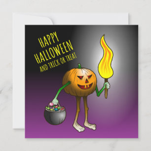 Carte Citrouilles d'Halloween des friandises ou un sort