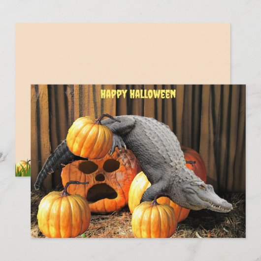 Carte Citrouilles d'Halloween et Gator (Devant / Derrière)