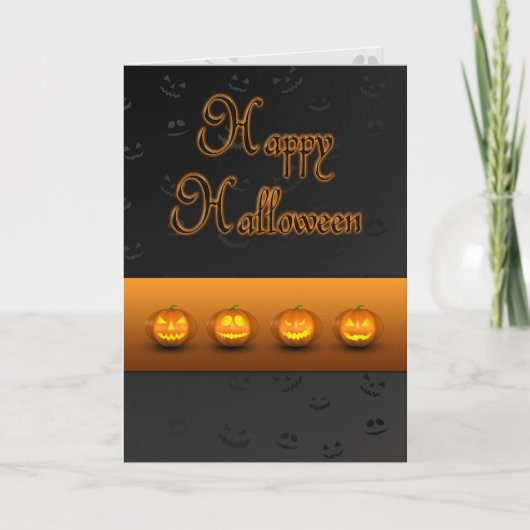 Carte Citrouilles d'Halloween Jack-o-Lantern (Devant)