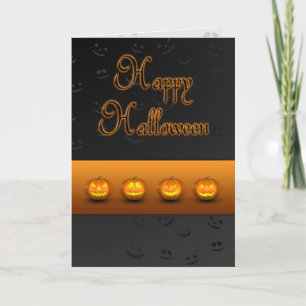 Carte Citrouilles d'Halloween Jack-o-Lantern
