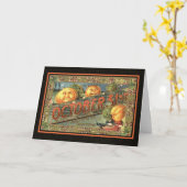 Carte Citrouilles d'Halloween Vintage (Fleur jaune)