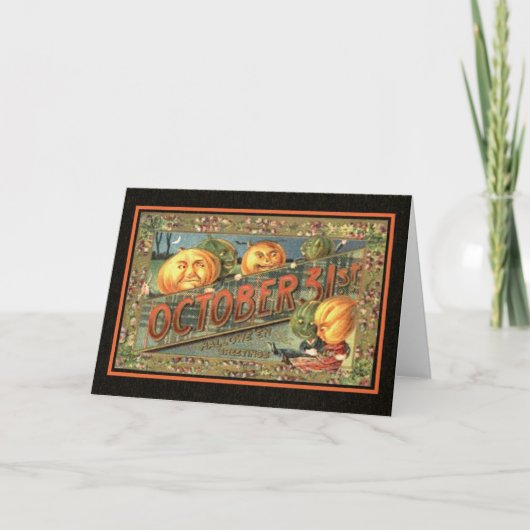 Carte Citrouilles d'Halloween Vintage (Devant)