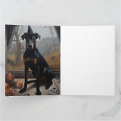Carte Citrouilles Doberman Halloween Épouvantable (Intérieur)