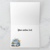 Carte Citrouilles et fleurs bleu à l'aquarelle (Intérieur)