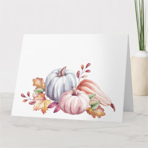Carte Citrouilles et Gourdes Aquarelles Pastel