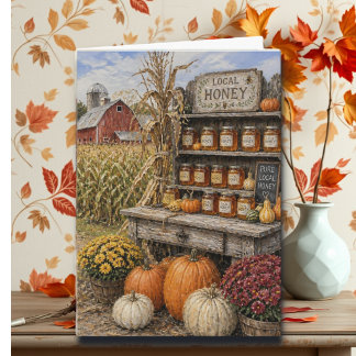 Carte Citrouilles et stand de ferme au miel fait maison