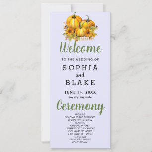 Carte Citrouilles et tournesols Automne Purple Wedding P
