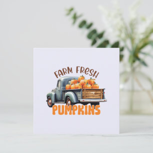 Carte Citrouilles frais - Camion rustique