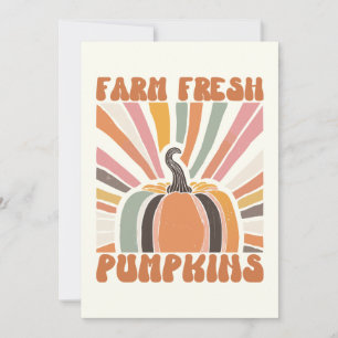 Carte Citrouilles frais de la ferme rétro