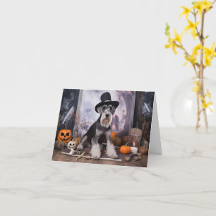 Carte Citrouilles Miniature Schnauzer Halloween Épouvant