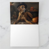 Carte Citrouilles Rhodesian Ridgeback Halloween Épouvant (Intérieur)