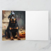Carte Citrouilles Rottweiler Halloween Épouvantable (Intérieur)