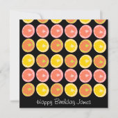 Carte Citrus Candy Lemon Fruit Motif Anniversaire (Devant)