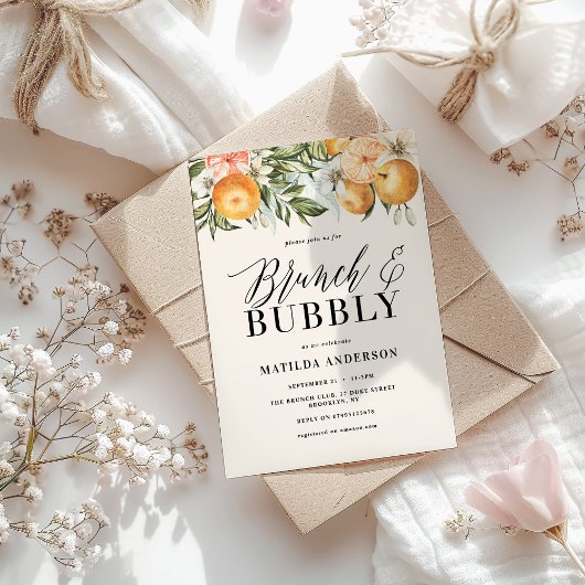 Carte Citrus, orange + brunch en fleur & mousseux