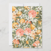 Carte Citrus, orange + fleurs baptême baptême baptême ba (Dos)