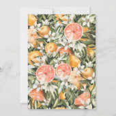 Carte Citrus, orange + fleurs baptême baptême baptême ba (Dos)