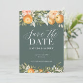 Carte Citrus, orange + mariage en fleurs enregistrer la  (Debout devant)