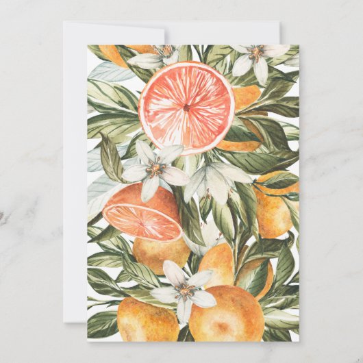 Carte Citrus, orange + mariage en fleurs enregistrer la  (Dos)