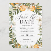 Carte Citrus, orange + mariage en fleurs enregistrer la  (Devant / Derrière)