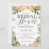 Carte Citrus, oranger + fleur fête de la douche nuptiale (Devant)