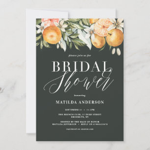 Carte Citrus, oranger + fleur fête de la douche nuptiale