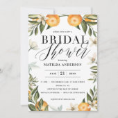 Carte Citrus, oranger + fleur fête de la douche nuptiale (Devant)