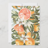 Carte Citrus, oranger + fleur fête de la douche nuptiale (Dos)