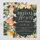 Carte Citrus, oranger + fleur fête de la douche nuptiale (Devant / Derrière)