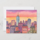 Carte Cityscape MA Watercolor Boston North End (Devant)