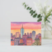 Carte Cityscape MA Watercolor Boston North End (Debout devant)