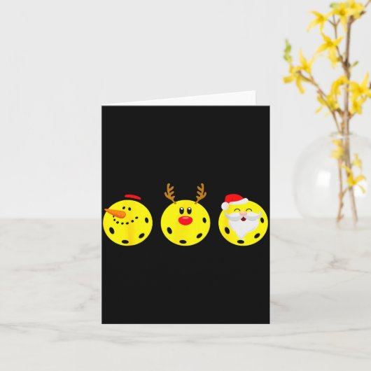 Carte Ckleball Santa Snowman Reindeer Christmas Ornament (Fleur jaune)