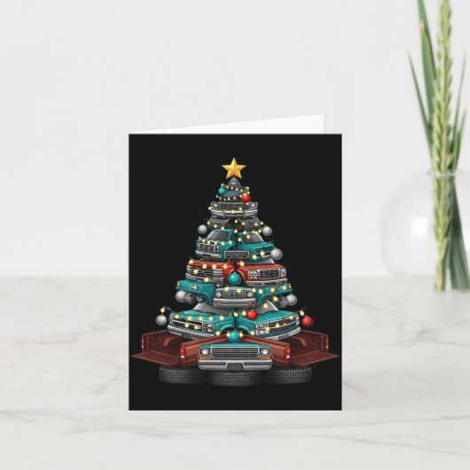 Carte Ckup Truck Christmas Tree Funny Clic Car Graphic M (Devant)