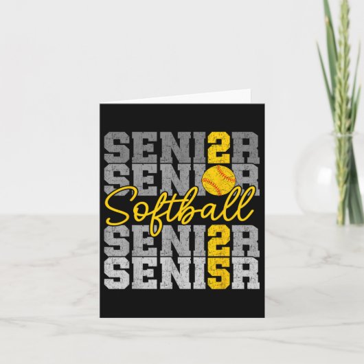 Carte Cl De 2025 Senior Softball Retro Graduation 2025 M (Devant)