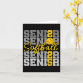Carte Cl De 2025 Senior Softball Retro Graduation 2025 M (Fleur jaune)