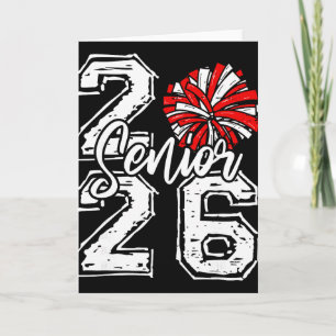 Carte Cl de 2026 Cheer Senior 2026 Pom-Pom Rouge Menant