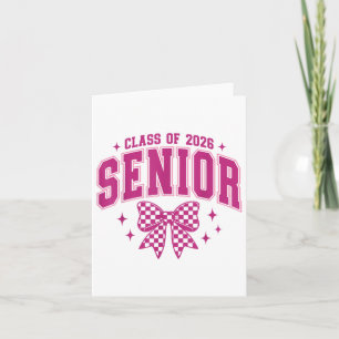 Carte Cl De 2026 Senior 2026 Coquette Rose Bow Graduatio