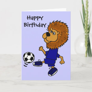 Carte CL- Lion Jouer au soccer Dessin
